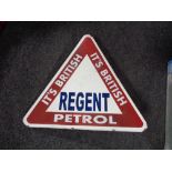 An early twentieth century triangular metal sign - Regent Petrol