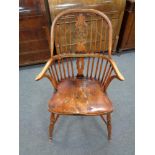 An elm Windsor style armchair