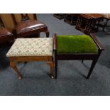 Two Edwardian piano stools