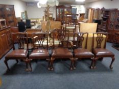 A set of five Victorian Hepplewhite style dining chairs CONDITION REPORT: One