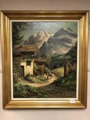 Continental school, mountainous landscape,