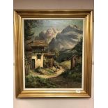 Continental school, mountainous landscape,