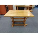 An oak refectory dining table