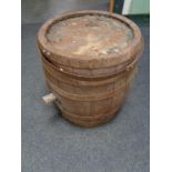 An oak coopered barrel,