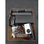 A box of Rollei projector, Philips radio,