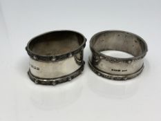 Two Celtic pattern silver napkin rings CONDITION REPORT: 66g