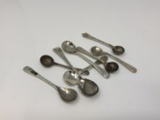 Eight various silver salt/mustard spoons CONDITION REPORT: 35.
