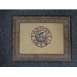 An Edwardian oak framed Player's Navy Cut advertisement on card