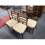 A set of five mid century Danish ladder backed dining chairs