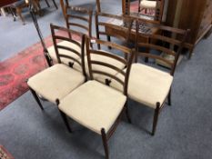 A set of five mid century Danish ladder backed dining chairs