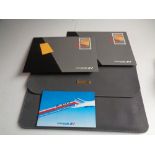 A Concorde leather folio containing ephemera, postcards, writing paper,