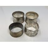 Four assorted Victorian napkin rings CONDITION REPORT: 107.