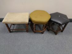 Three stools on bobbin legs