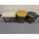 Three stools on bobbin legs