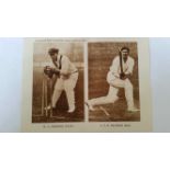 BOYS MAGAZINE, Famous Cricketers in Action, complete, magazine inserts, two players per sheet, VG to