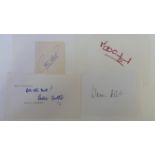 ENTERTAINMENT, signed white cards, inc. Arthur Askey, Michael Crawford, Norman Rossington, Rowan