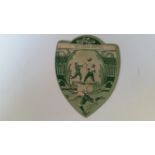 BAINES, shield-shaped rugby card, Well-Run Holyhead United, action scene, G