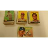 TOPPS, Baseball, inc. 1955 (15) & 1958 (128), slight duplication, some corner knocks, FR to VG,