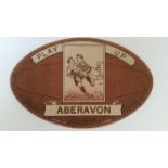 BAINES, ball-shaped rugby card, Play Up Aberavon, action scene inset, VG