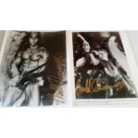CINEMA, Arnold Schwarzenegger selection, inc. signed 8 x 10 photos (2), scenes from Conan & Last