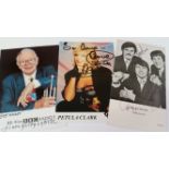 MUSIC, signed photos, promotional cards etc., inc. Petula Clark, Humphrey Lyttelton, Tommy Steele (