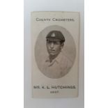 TADDY, County Cricketers, Hutchings (Kent), Grapnel back, VG