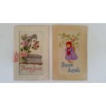 WWI, embroidered silk postcards, greetings, rarer foreign selection, inc. Dutch, French & German,