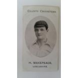 TADDY, County Cricketers, Makepeace (Lancashire), Imperial back, VG