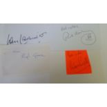 ENTERTAINMENT, signed cards, pieces etc., inc. Hughie Greene, Leslie Crowther, Patrick Cargill, Dale