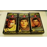 TELEVISION, complete boxes, Star Trek, Nos. 1 (Kirk), 2 (Spock), 4 McCoy & 6 (Transporter Room),