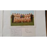 FOOTBALL, signed blank cards, Stan Matthews & Nat Lofthouse, 5 x 3, each inscribed to top edges,