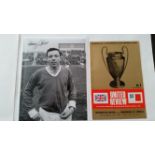 FOOTBALL, signed photo by Nobby Stiles, half-length in Manchester United kit, with programme for