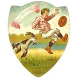 BAINES, shield-shaped rugby card, Well Kicked Wimslow, VG