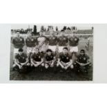 FOOTBALL, signed team photo by England, before match in Israel, 1988, nine signatures inc. Waddle,