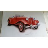 MOTORING, colour prints of MG cars, Midget, xxx, from the original sketches by PMJ, two LE375 &