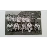 FOOTBALL, signed team photo by England, 1989, before match at Albania, nine signatures inc. Butcher,