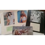 GLAMOUR, signed pages overmounted beneath colour photos, inc. Caroline Munro, Heath Locklear, Maud