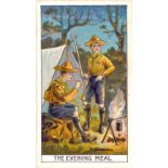 FALCONER & CO., Boy Scouts Cards, No. 12 The Evening Meal, grey back, Scottish trade issues, G