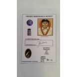 CRICKET, signed CMS card by John Murray, 2012, No. 61, LE34/100, EX