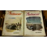 MOTORING, magazines, The Autocar, Jan-Dec 1951, knocks and tears to spines, foxing, some creasing