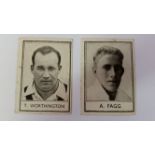 BARRATT, Famous Cricketers (1936), Fagg (Kent) & Worthington (Derbyshire), unnumbered, G to VG, 2