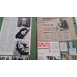 POP MUSIC, magazine & newspaper cuttings, inc. Brian Eno, Nico, Roxy Music, Bryan Ferry, John Cale