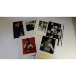 BOXING, signed photos, pieces etc., corner-mounted to larger pages, John Conteh, Lennox Lewis, Frank