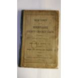 CRICKET, hardback edition of History of the Derbyshire CCC by Walter J Piper, 1897, knocks to