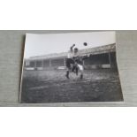 FOOTBALL, press photo, Wales v England 1925, showing Roberts heading goal, tackled by Russell, 8 x