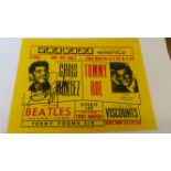 POP MUSIC, signed repro flyer by Chris Montez, Mansfield Granada, ft. The Dynamic Beatles, VG