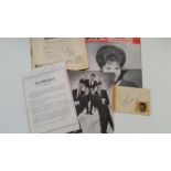 POP MUSIC, signed selection, inc. Gene Pitney (Backstage EP sleeve), PJ Proby (page from programme),