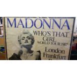 POP MUSIC, tour poster for Madonna, 1987 Who's That Girl, 44 x 35.5, folds, slight corner damage &