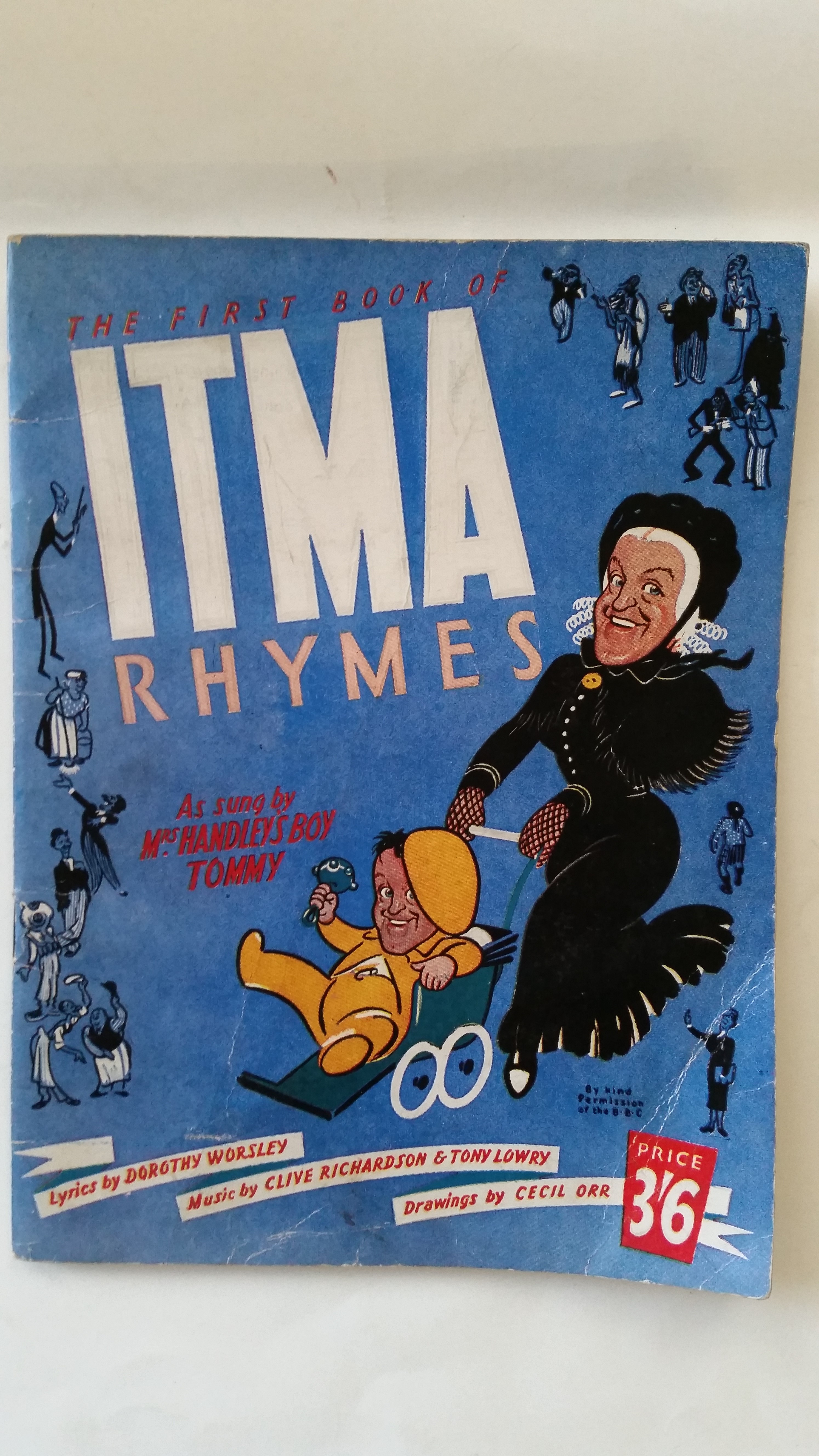 TELEVISION, sheet music booklet, The First Book of ITMA Rhymes by Tommy Handley, corner crease, G