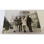 POP MUSIC, The Four Tops, signed photo by by all four, full-length walking in London, 8.5 x 6, VG